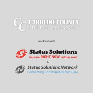 Caroline County Public Schools, Status Solutions and Status Solutions Network logos